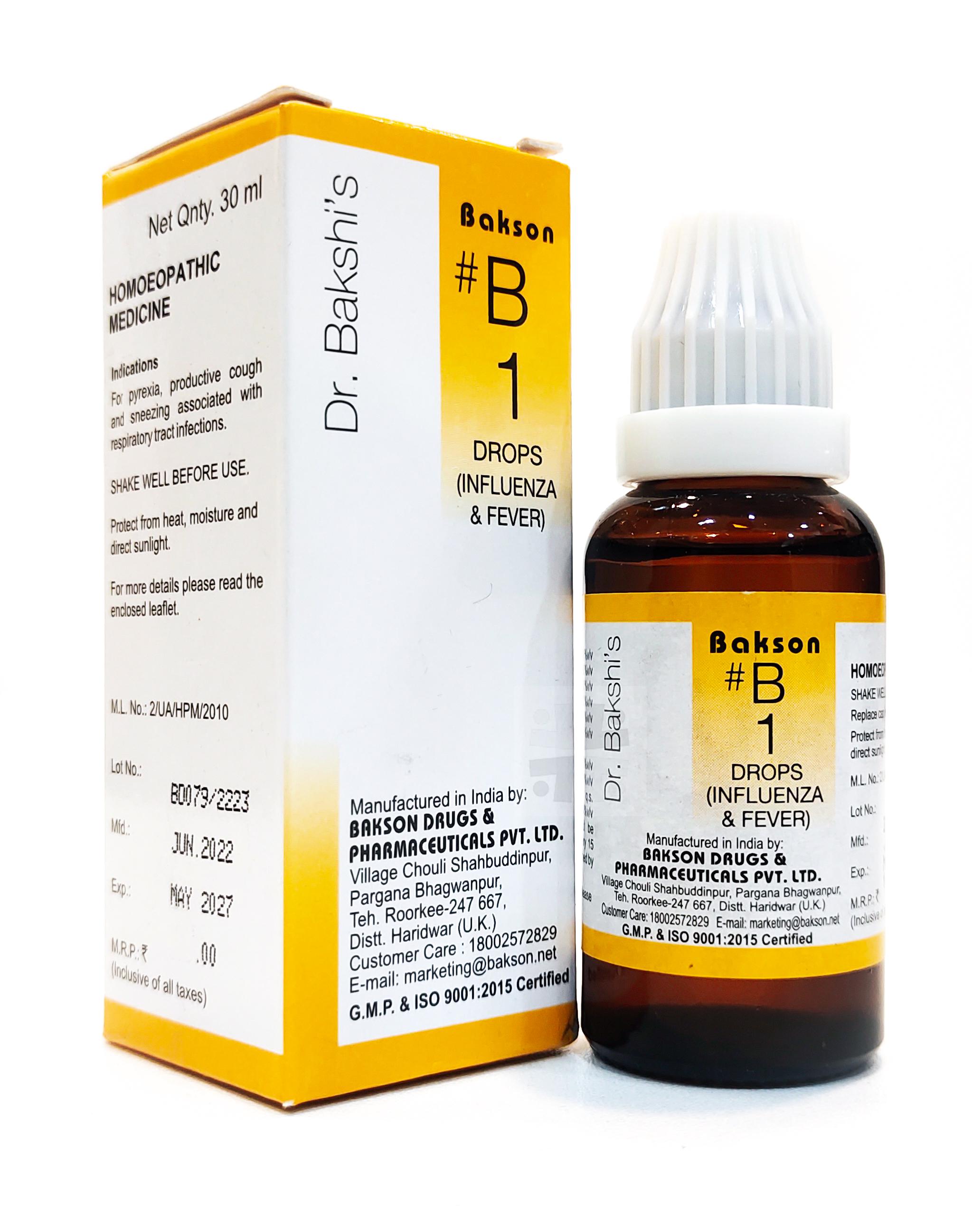 Bakson B1 Fever Drops 30ml