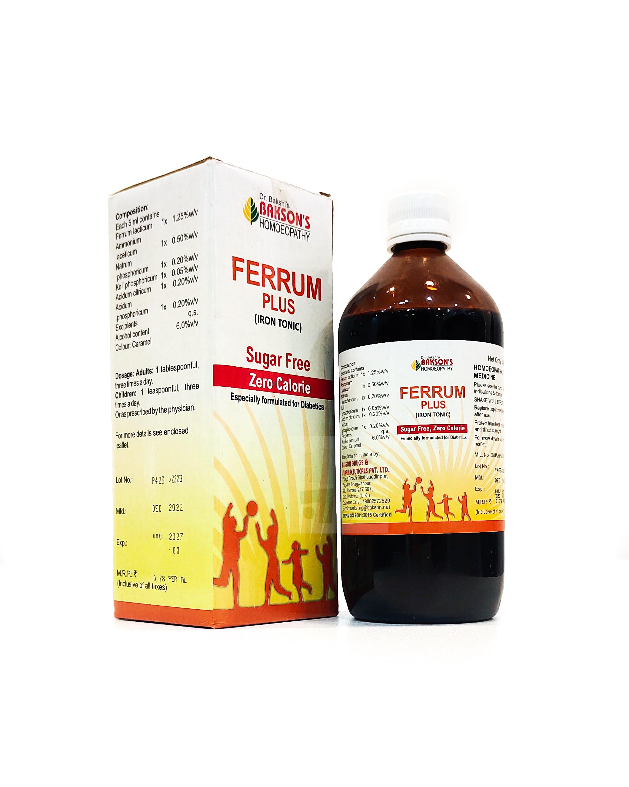 Bakson Ferrum Plus SF Syrup 450ml